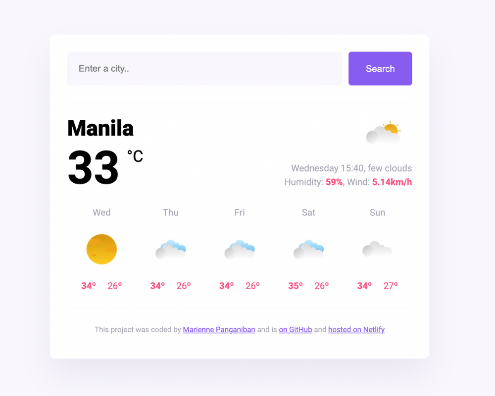 Weather project preview